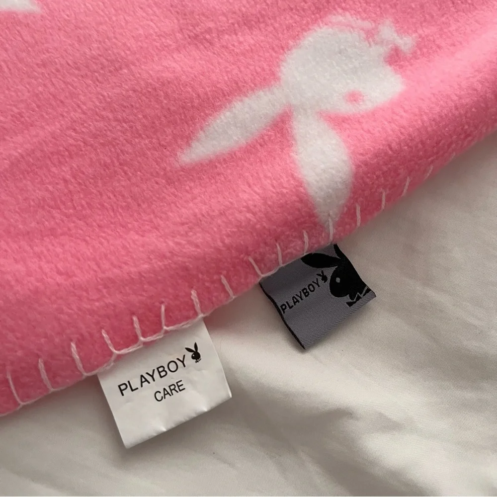 Playboy pink bunny fleece blanket 🤍​ - Picture 2 of 5